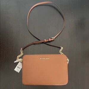 Michael Kors Tan Crossbody Bag with Gold Accents